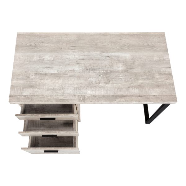 COMPUTER DESK - 48"L / TAUPE RECLAIMED WOOD / BLACK METAL