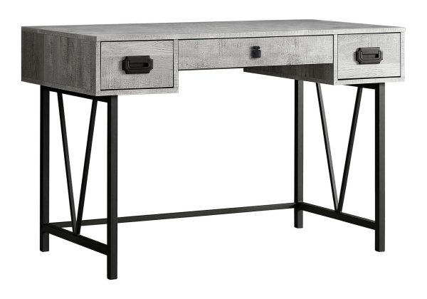 COMPUTER DESK - 48"L / GREY RECLAIMED WOOD / BLACK METAL