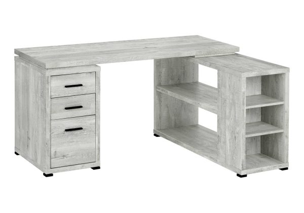 COMPUTER DESK - GREY RECLAIMED WOOD L/R FACING CORNER