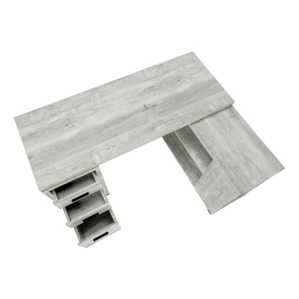 COMPUTER DESK - GREY RECLAIMED WOOD L/R FACING CORNER