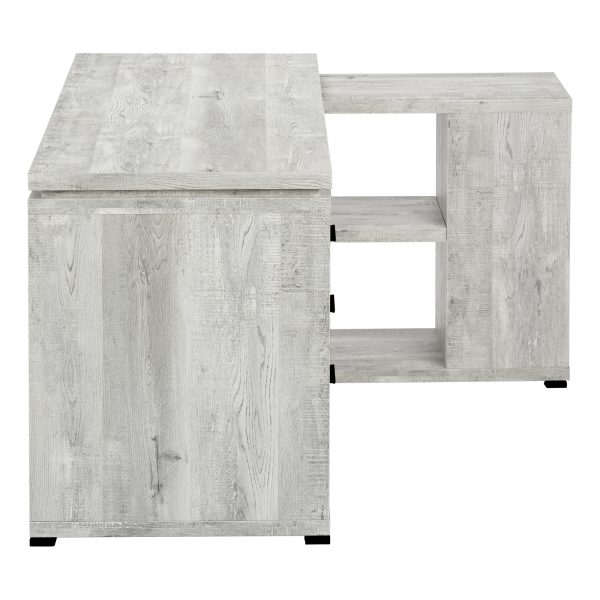 COMPUTER DESK - GREY RECLAIMED WOOD L/R FACING CORNER