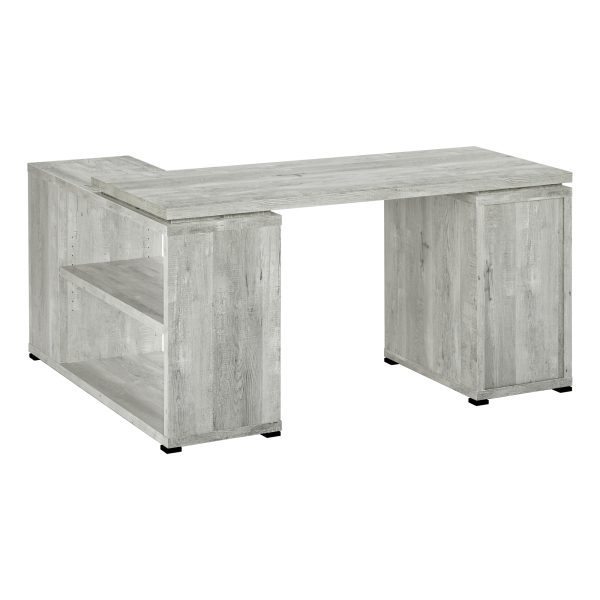 COMPUTER DESK - GREY RECLAIMED WOOD L/R FACING CORNER