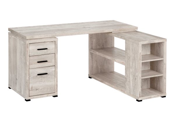 COMPUTER DESK - TAUPE RECLAIMED WOOD L/R FACING CORNER