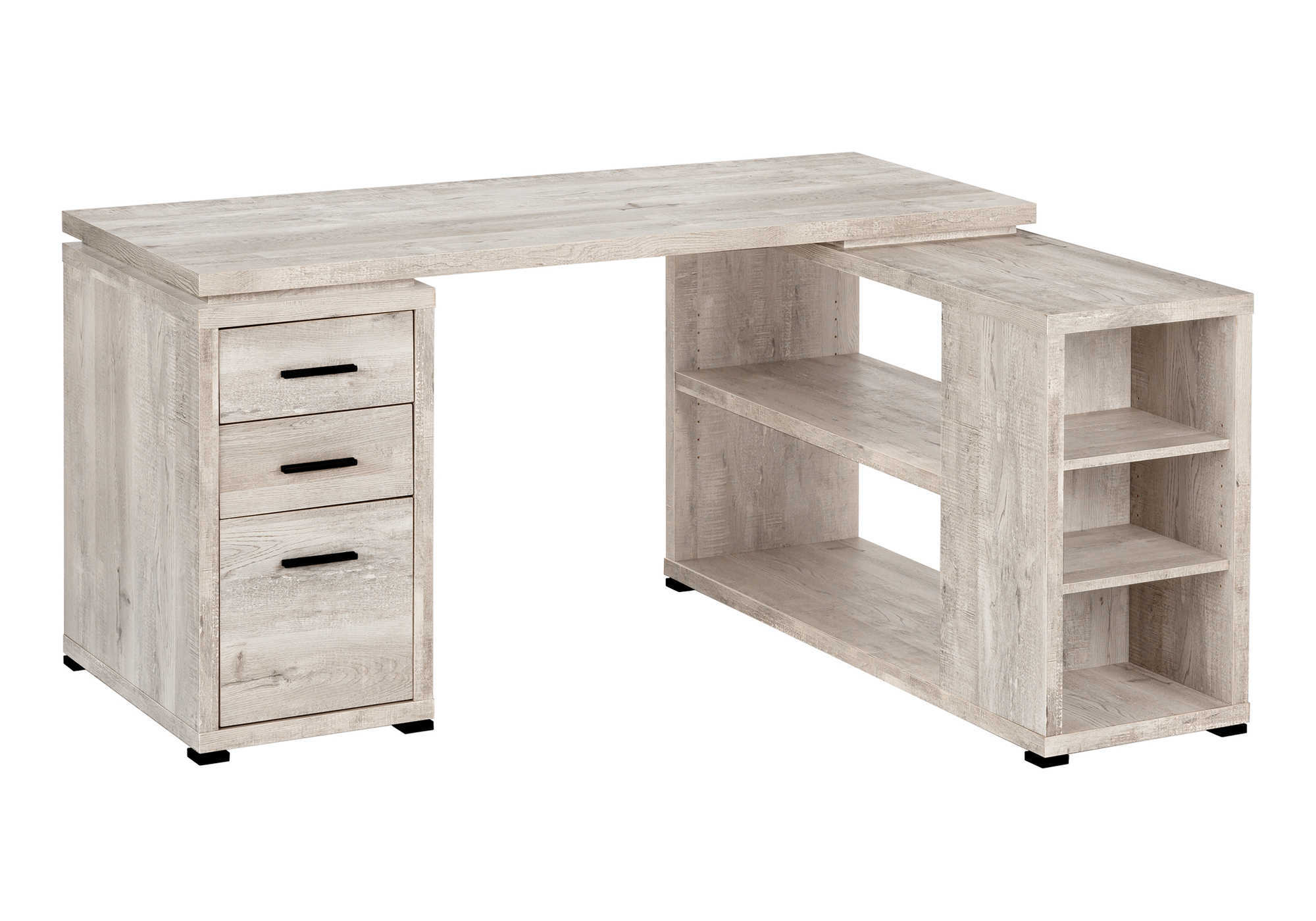 COMPUTER DESK - TAUPE RECLAIMED WOOD L/R FACING CORNER