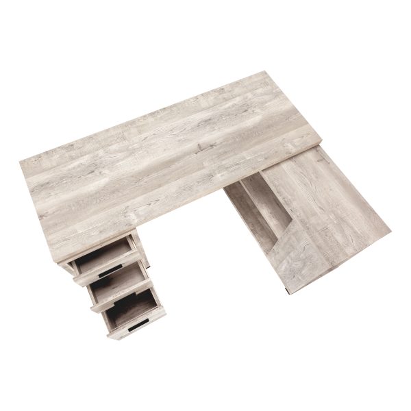 COMPUTER DESK - TAUPE RECLAIMED WOOD L/R FACING CORNER