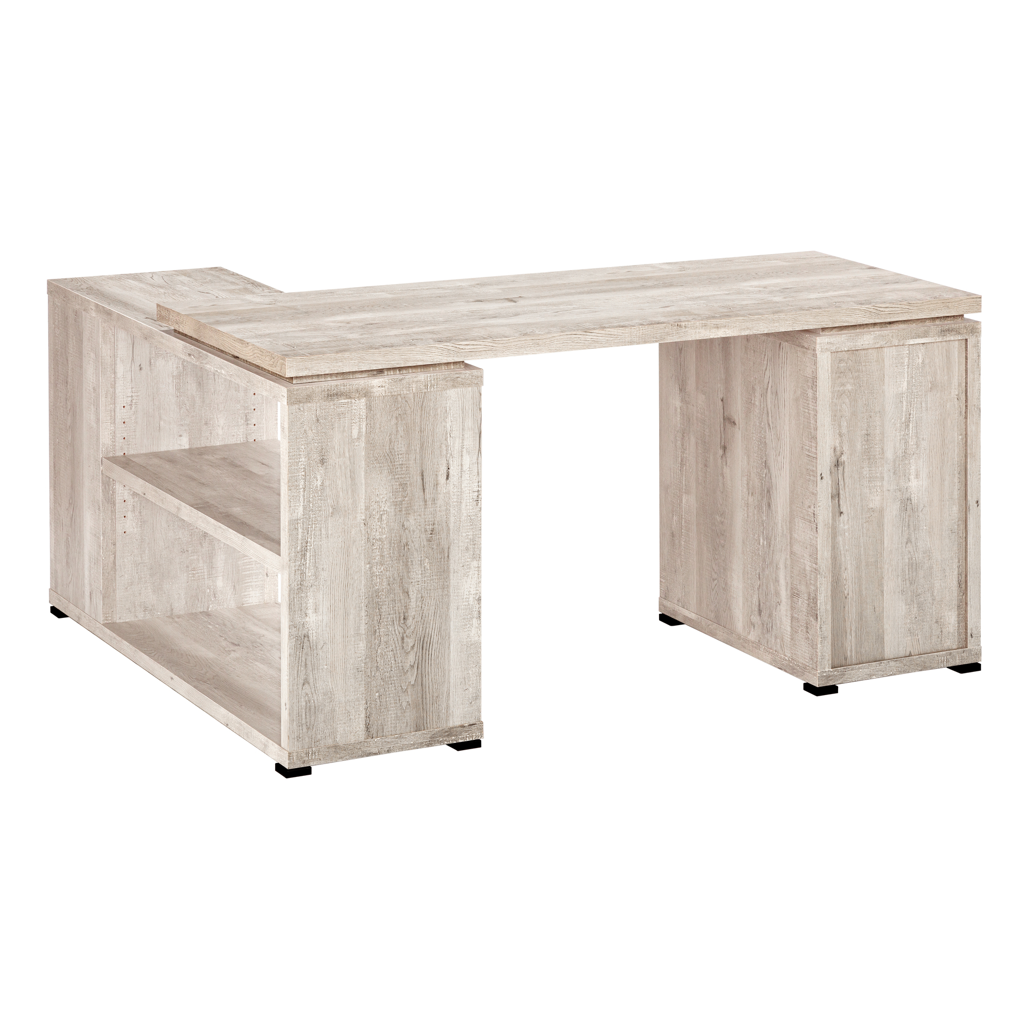 COMPUTER DESK - TAUPE RECLAIMED WOOD L/R FACING CORNER