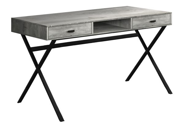 COMPUTER DESK - 48"L / GREY RECLAIMED WOOD / BLACK METAL