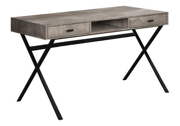 COMPUTER DESK - 48"L / TAUPE RECLAIMED WOOD / BLACK METAL