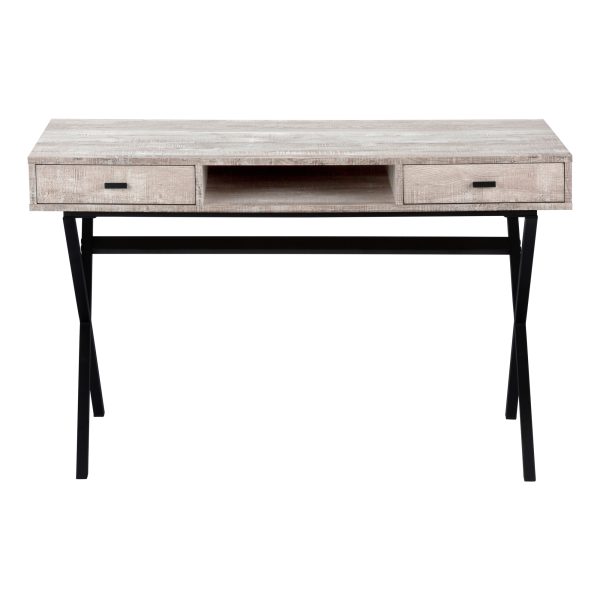 COMPUTER DESK - 48"L / TAUPE RECLAIMED WOOD / BLACK METAL