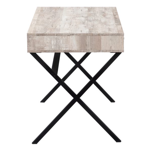 COMPUTER DESK - 48"L / TAUPE RECLAIMED WOOD / BLACK METAL