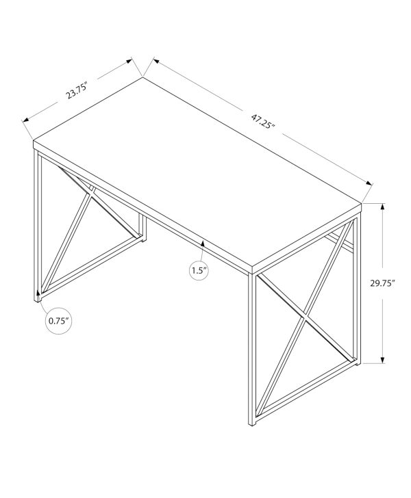 COMPUTER DESK - 48"L / GREY RECLAIMED WOOD / BLACK METAL