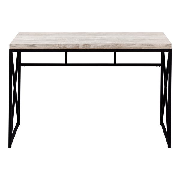 COMPUTER DESK - 48"L / TAUPE RECLAIMED WOOD / BLACK METAL