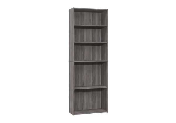 BOOKCASE - 72"H / GREY WITH 5 SHELVES