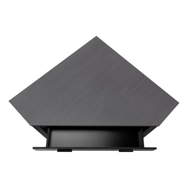 COMPUTER DESK - 42"L / BLACK / GREY TOP CORNER / BLACK