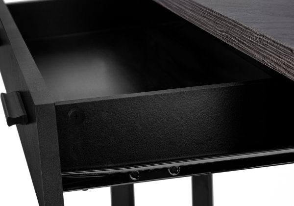COMPUTER DESK - 42"L / BLACK / GREY TOP CORNER / BLACK