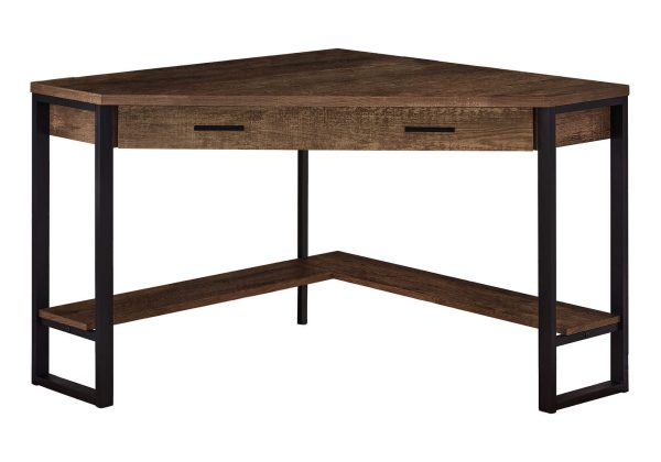 COMPUTER DESK - 42"L / BROWN RECLAIMED WOOD CORNER