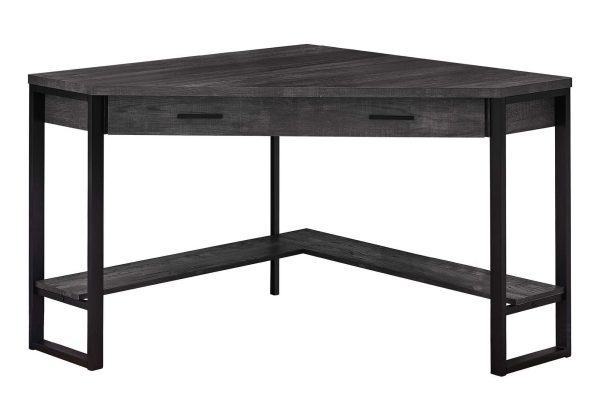 COMPUTER DESK - 42"L / BLACK RECLAIMED WOOD CORNER