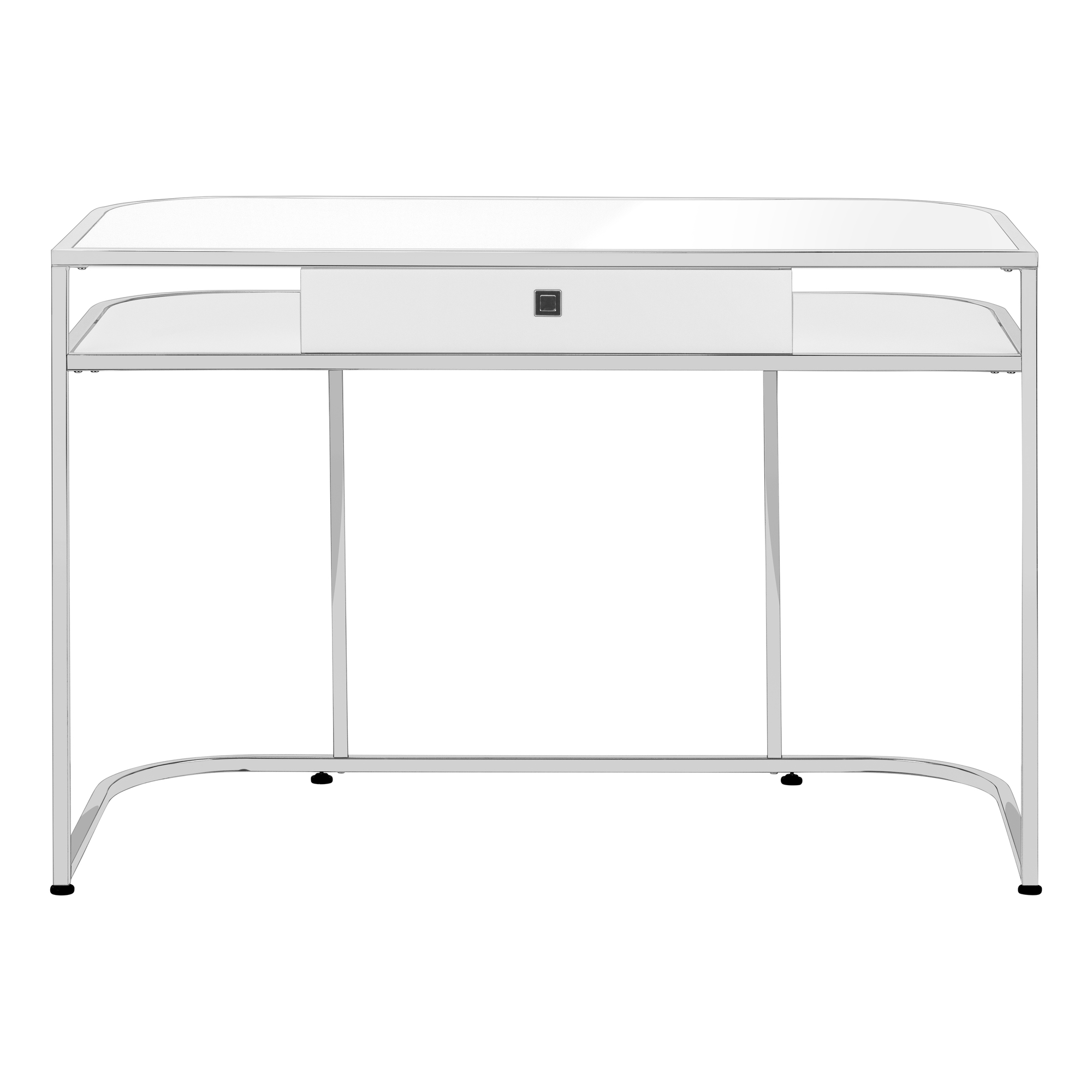 COMPUTER DESK - 48"L / GLOSSY WHITE / CHROME METAL