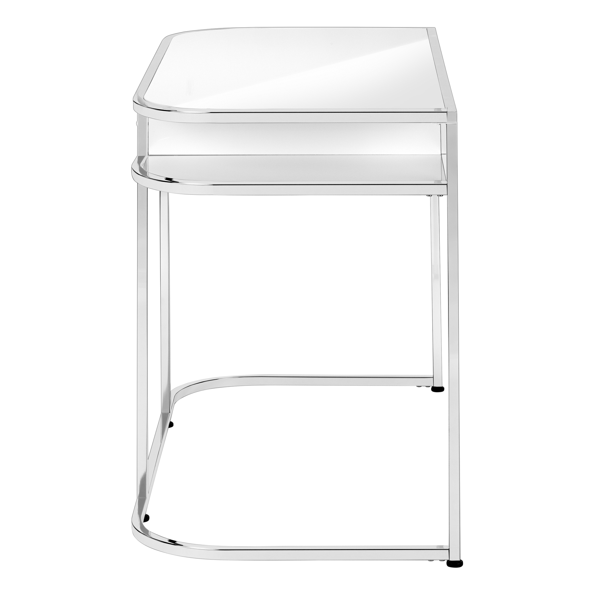 COMPUTER DESK - 48"L / GLOSSY WHITE / CHROME METAL
