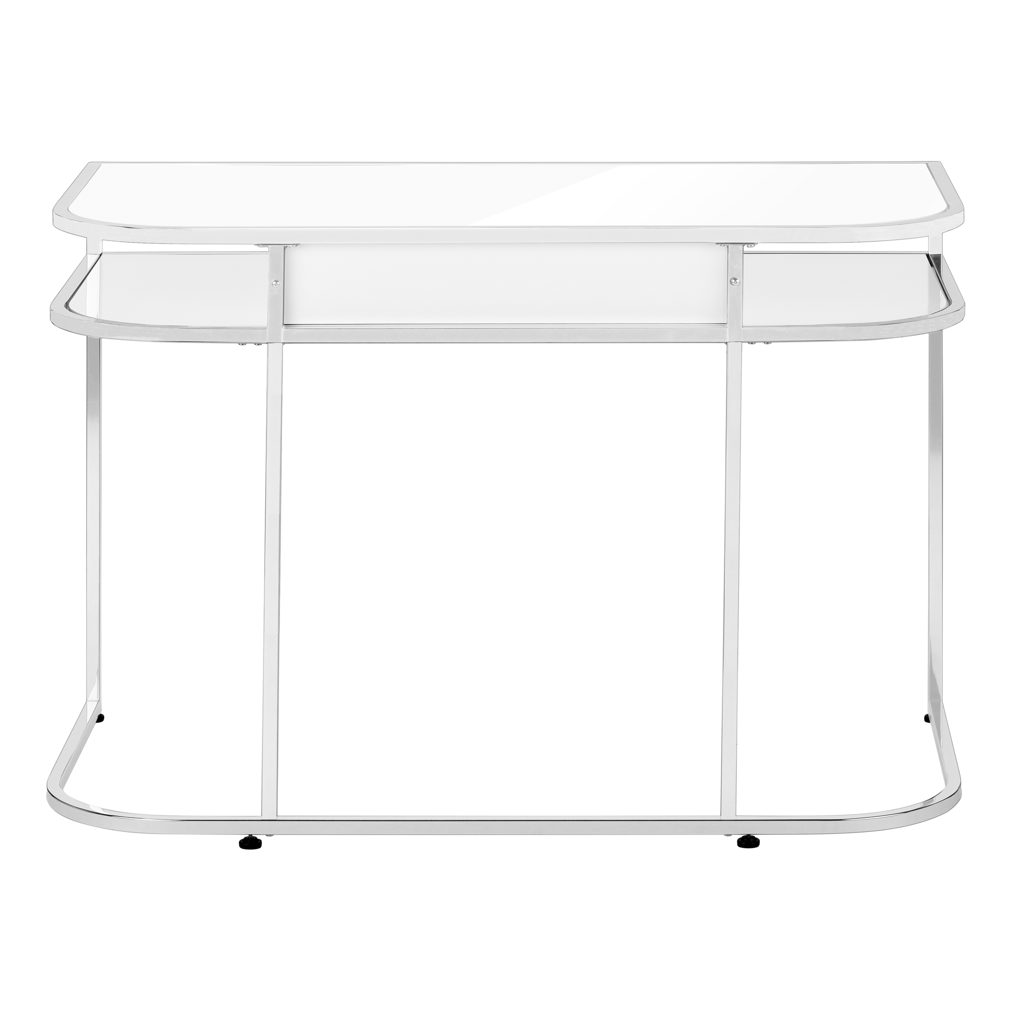 COMPUTER DESK - 48"L / GLOSSY WHITE / CHROME METAL