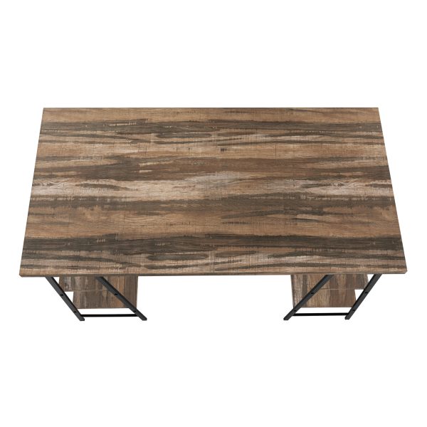 COMPUTER DESK - 48"L / BROWN RECLAIMED WOOD / BLACK METAL