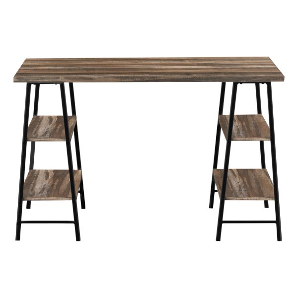 COMPUTER DESK - 48"L / BROWN RECLAIMED WOOD / BLACK METAL