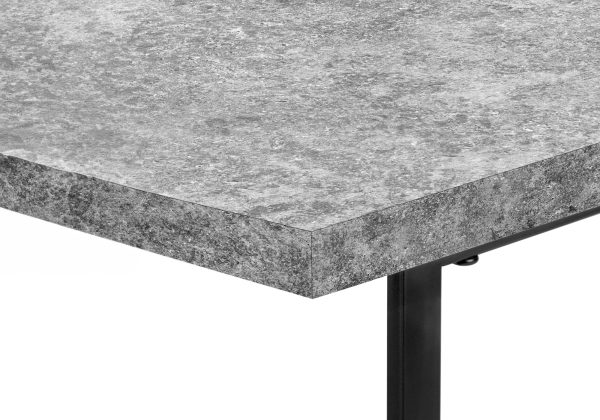 COMPUTER DESK - 48"L / GREY STONE-LOOK / BLACK METAL