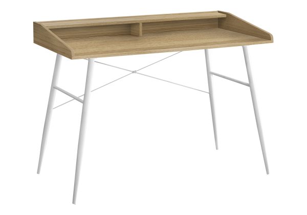 COMPUTER DESK - 48"L / NATURAL / WHITE METAL