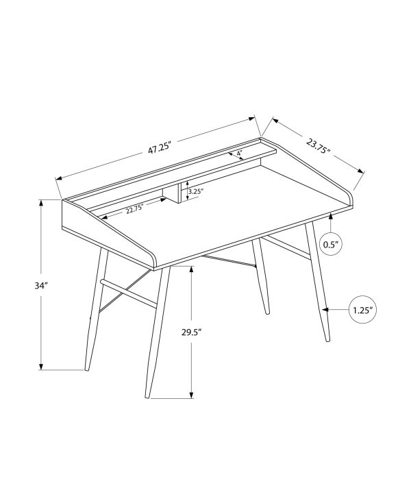 COMPUTER DESK - 48"L / BLACK / BLACK METAL