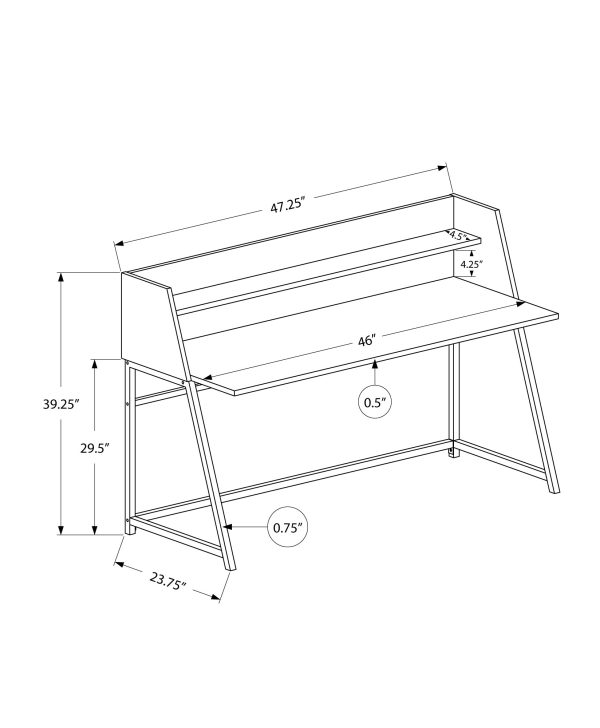 COMPUTER DESK - 48"L / BROWN RECLAIMED WOOD / BLACK METAL