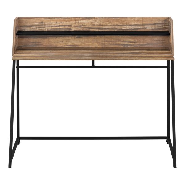 COMPUTER DESK - 48"L / BROWN RECLAIMED WOOD / BLACK METAL