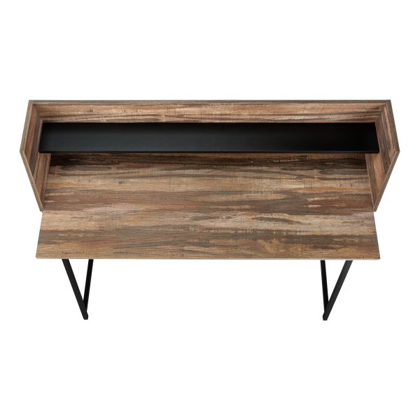 COMPUTER DESK - 48"L / BROWN RECLAIMED WOOD / BLACK METAL