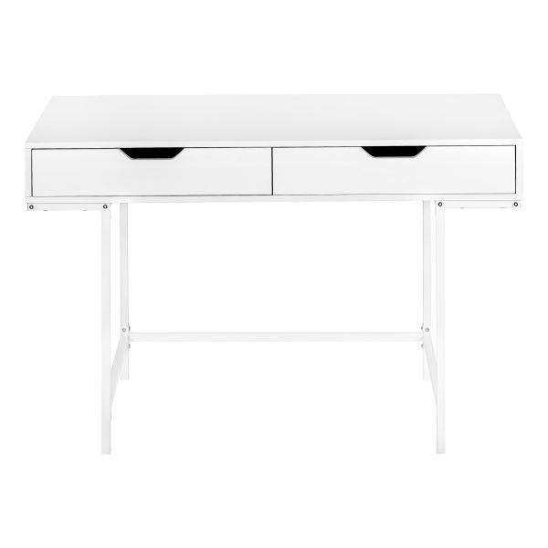 COMPUTER DESK - 48"L / WHITE / WHITE METAL
