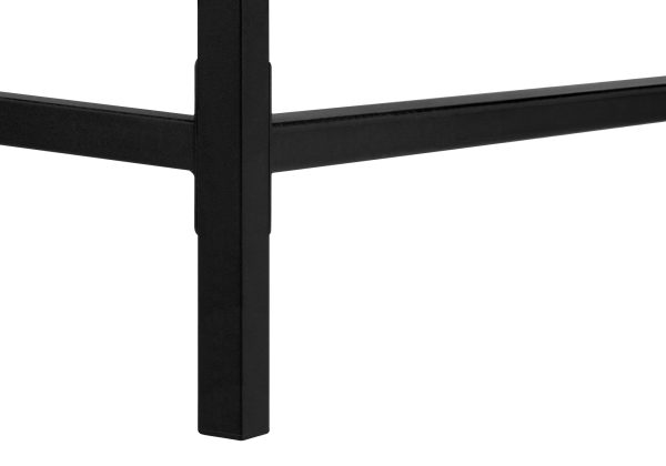 COMPUTER DESK - 48"L / WHITE MARBLE-LOOK / BLACK METAL