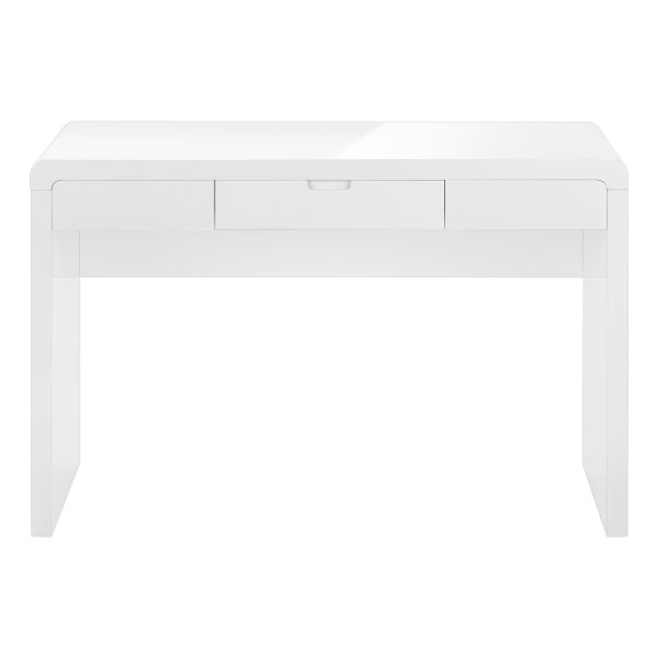 COMPUTER DESK - 48"L / HIGH GLOSSY WHITE / STORAGE DRAWER