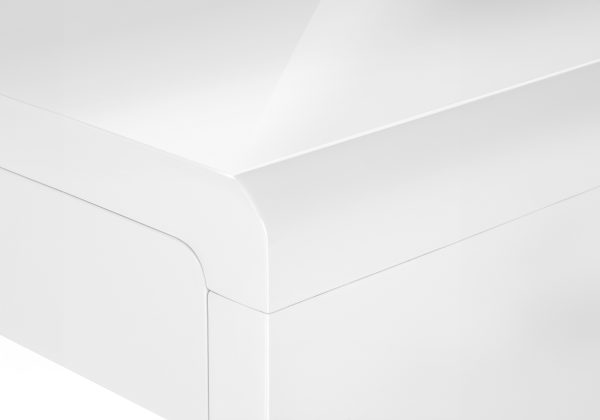 COMPUTER DESK - 60"L / HIGH GLOSSY WHITE L/R FACE DRAWER
