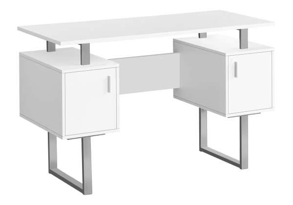 COMPUTER DESK - 48"L / WHITE / SILVER METAL