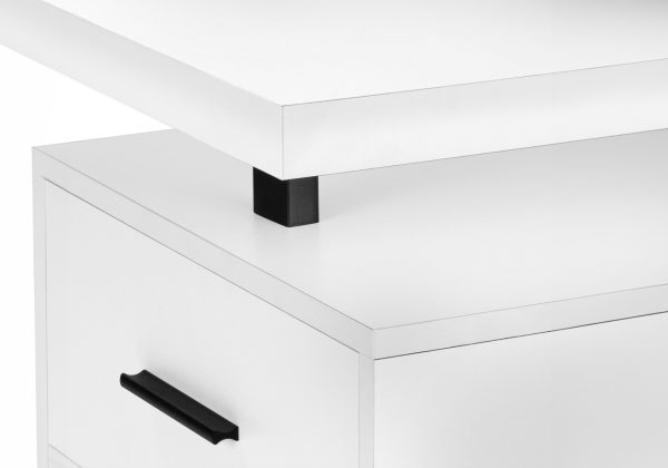 COMPUTER DESK - 60"L / WHITE / BLACK METAL