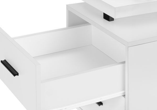 COMPUTER DESK - 60"L / WHITE / BLACK METAL