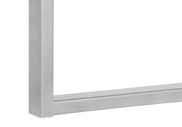 COMPUTER DESK - 60"L / WHITE/ GREY CONCRETE/ SILVER METAL