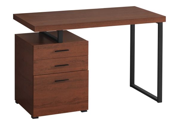 COMPUTER DESK - 48"L / CHERRY / BLACK METAL / L/R FACE