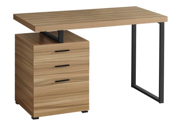COMPUTER DESK - 48"L / RECLAIMED WOOD / BLACK METAL / L/R