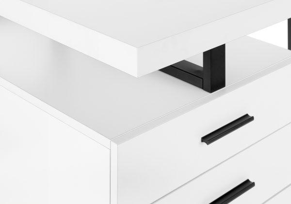COMPUTER DESK - 48"L / WHITE / BLACK METAL / L/R FACE