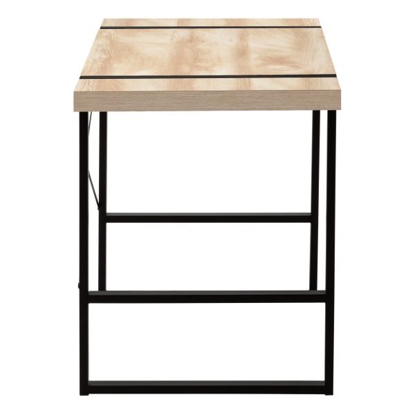 COMPUTER DESK - 48"L / NATURAL / BLACK METAL