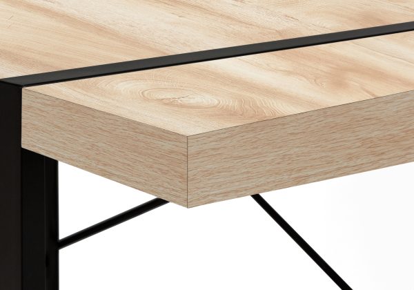 COMPUTER DESK - 48"L / NATURAL / BLACK METAL