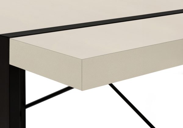 COMPUTER DESK - 48"L / MODERN TAUPE / BLACK METAL