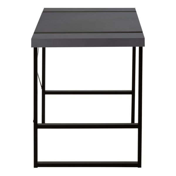COMPUTER DESK - 48"L / MODERN GREY / BLACK METAL
