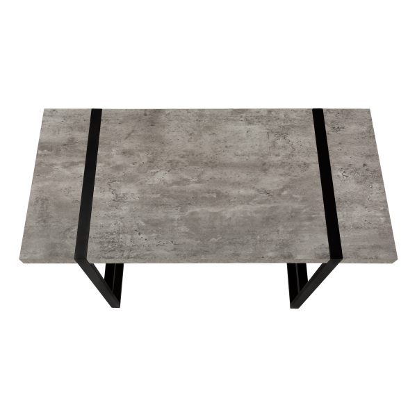 COMPUTER DESK - 48"L / GREY CONCRETE-LOOK / BLACK METAL