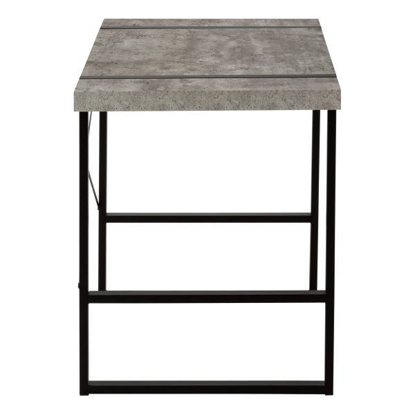 COMPUTER DESK - 48"L / GREY CONCRETE-LOOK / BLACK METAL