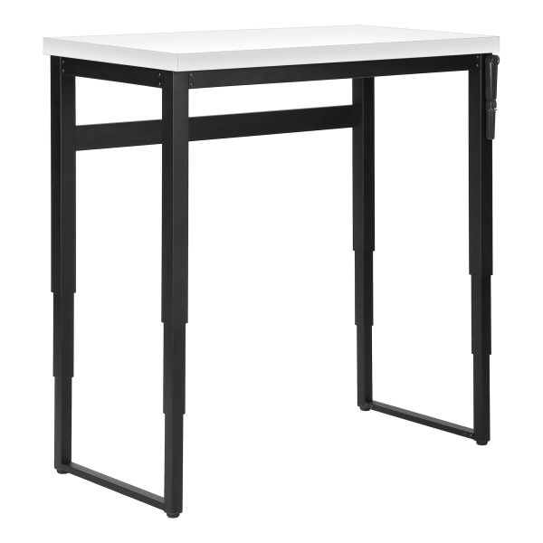 COMPUTER DESK - 48"L / WHITE / ADJ.HEIGHT/ BLACK METAL